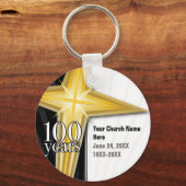 カスタマイズ可能な100年教会記念日キーチェーン キーホルダー (正面)