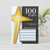 カスタマイズ可能な100年教会記念日 招待状 (スタンド正面)