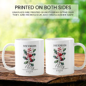 カスタマイズ可能な12月誕生日ホリーフラワー コーヒーマグカップ