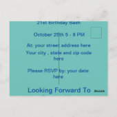 カスタマイズ可能な1920年代のフラッパーガール招待状カード ポストカード (裏面)