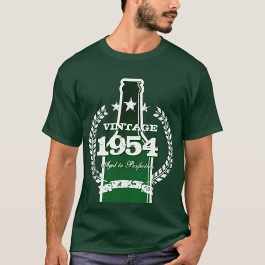 カスタマイズ可能な1954年のヴィンテージのビール瓶のラベルのワイシャツ Tシャツ (正面)