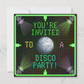 カスタマイズ可能な1970のディスコボールパーティー 招待状 (正面)