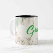 カスタマイズ可能な2トーンフローラコーヒーマグ ツートーンマグカップ (正面左)