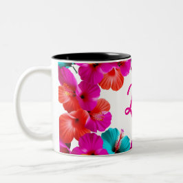 カスタマイズ可能な2トーンフローラコーヒーマグ ツートーンマグカップ