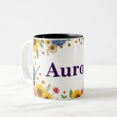 カスタマイズ可能な2トーンフローラマグカップ ツートーンマグカップ (正面左)