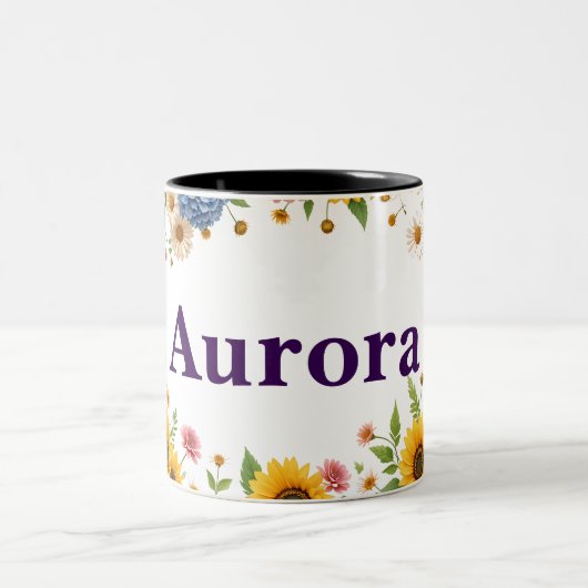 カスタマイズ可能な2トーンフローラマグカップ ツートーンマグカップ (中央)