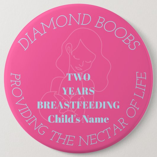 カスタマイズ可能な2年間の授乳マイルストーンバッジ 缶バッジ (正面)
