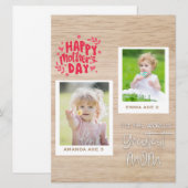 カスタマイズ可能な2枚の写真を使った母の日カード シーズンカード (正面/裏面)