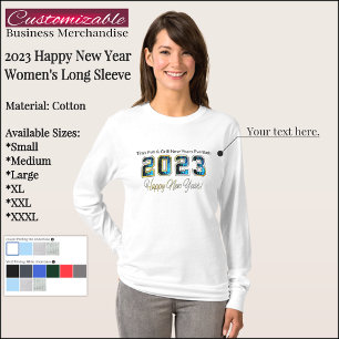 カスタマイズ可能な2023年新年長袖シャツ Tシャツ