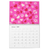 カスタマイズ可能な2025カレンダー2枚の写真、名前、ピンク カレンダー (1月 2027)