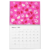 カスタマイズ可能な2025カレンダー2枚の写真、名前、ピンク カレンダー (2月 2027)