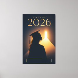 カスタマイズ可能な2026年卒業生デザイン キャンバスプリント