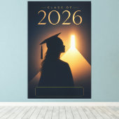カスタマイズ可能な2026年卒業生デザイン キャンバスプリント (インサイチュ (ウッドフロア))