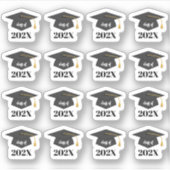 カスタマイズ可能な202X年卒業生の卒業帽 シール (正面)