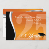 カスタマイズ可能な25年の同窓会 招待状 (正面/裏面)