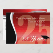 カスタマイズ可能な25年クラスの懇親会 招待状 (正面/裏面)