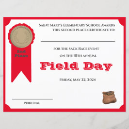 カスタマイズ可能な2nd Place Award証明書