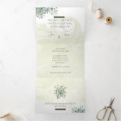 カスタマイズ可能な3つ折り文字結婚式招待状 三つ折り招待状 (内部)