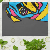 カスタマイズ可能な3トーンパグ キッチンタオル (折り畳み)