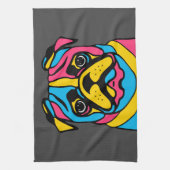 カスタマイズ可能な3トーンパグ キッチンタオル (縦)