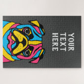 カスタマイズ可能な3トーンパグ ジグソーパズル (横)