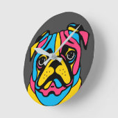 カスタマイズ可能な3トーンパグ ラウンド壁時計 (傾斜)