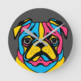 カスタマイズ可能な3トーンパグ ラウンド壁時計