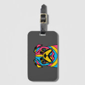 カスタマイズ可能な3トーンパグ ラゲッジタグ (正面縦)