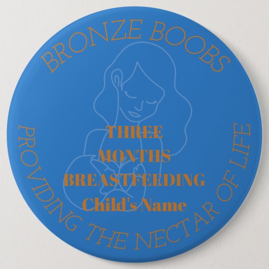 カスタマイズ可能な3ヶ月の授乳マイルストーンバッジ 缶バッジ (正面)