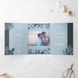 カスタマイズ可能な3折結婚式招待状 三つ折り招待状