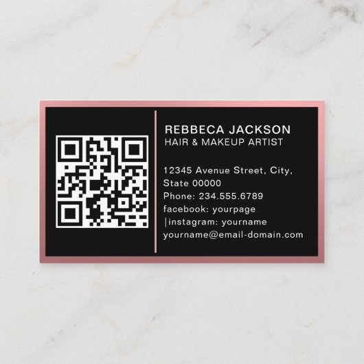 カスタマイズ可能な3枚のフォトサロンメイクアップ美容師 名刺 (裏面)