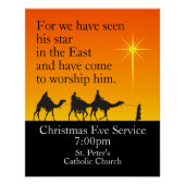 カスタマイズ可能な3賢い男性の宗教クリスマス ポスター (正面)