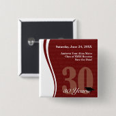 カスタマイズ可能な30年の同窓会Pin 缶バッジ (正面&裏面)