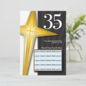 カスタマイズ可能な35年教会記念日 招待状 (スタンド正面)