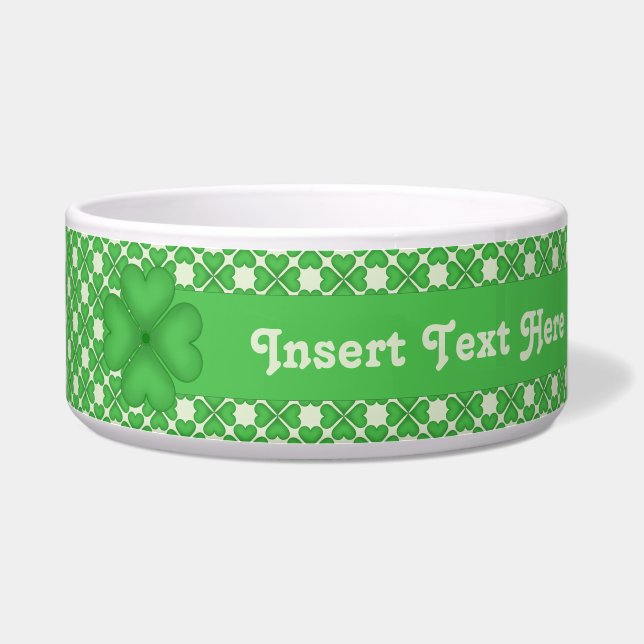 カスタマイズ可能な4つの葉のクローバーのハートパターン ボウル (右)