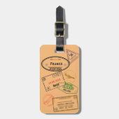 カスタマイズ可能な4つのPassportスタンプ ラゲッジタグ (正面縦)