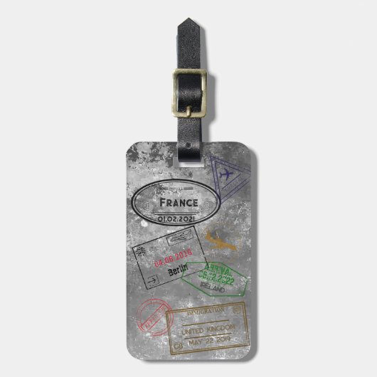 カスタマイズ可能な4パスポート切手ラゲッジタグ ラゲッジタグ (正面縦)