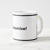 カスタマイズ可能な4文字の単語マグカップ ジャンボコーヒーマグカップ (正面右)