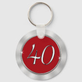 カスタマイズ可能な40周年記念ギフトアイディアあなたのテキスト キーホルダー (裏面)