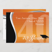 カスタマイズ可能な40年クラスの懇親会 招待状 (正面/裏面)