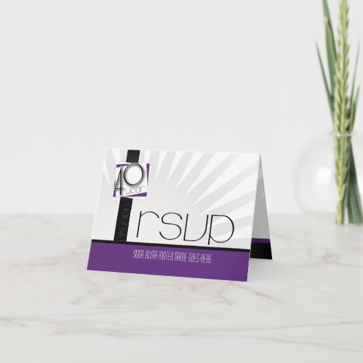 カスタマイズ可能な40年クラス懇親会RSVP 招待状 (正面)