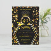 カスタマイズ可能な40th誕生日招待状 招待状 (スタンド正面)