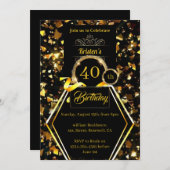 カスタマイズ可能な40th誕生日招待状 招待状 (正面/裏面)