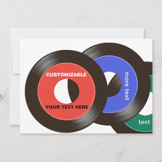 カスタマイズ可能な45の記録 招待状 (正面)