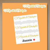 カスタマイズ可能な5つのゴールデンハート署名のセット シール