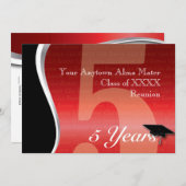 カスタマイズ可能な5年クラスの懇親会 招待状 (正面/裏面)