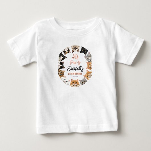 カスタマイズ可能な5歳の誕生日おめでとう!パーティーの主役 ベビーTシャツ (正面)