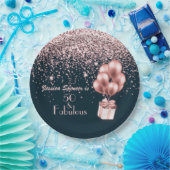 カスタマイズ可能な50と素晴らしいバラ金ゴールド50誕生日 ペーパープレート (パーティー)