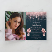 カスタマイズ可能な50と素晴らしいバラ金ゴールド50誕生日 招待状 (内部)