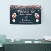 カスタマイズ可能な50と素晴らしいバラ金ゴールド50誕生日 横断幕 (トレードショー)